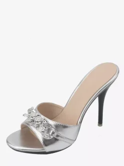 High Heel Sandal Slides Open Toe Rhinestones Sandal Slippers