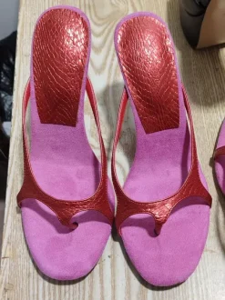 High Heel Sandal Slides Women's Thong Strappy Stiletto Heel Sandal Shoes