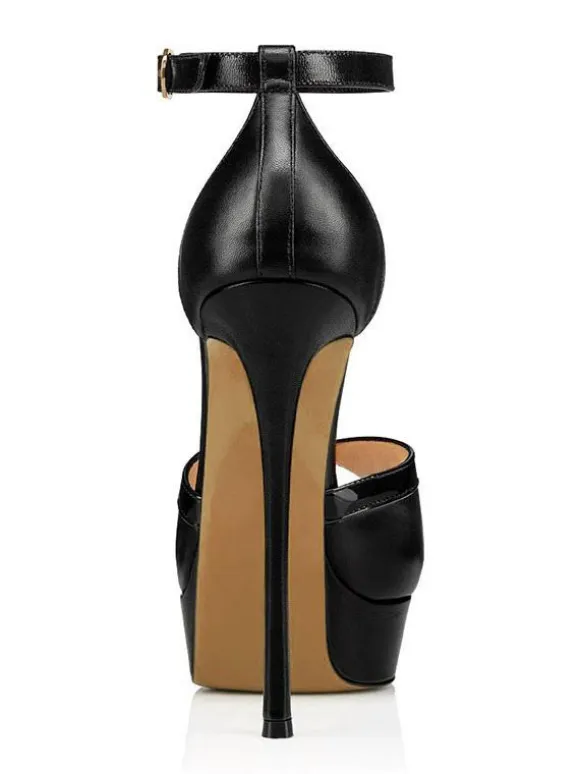 High Heel Sandals Black Polyester Peep Toe Prom shoes Women Party Shoes