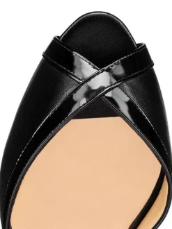 High Heel Sandals Black Polyester Peep Toe Prom shoes Women Party Shoes