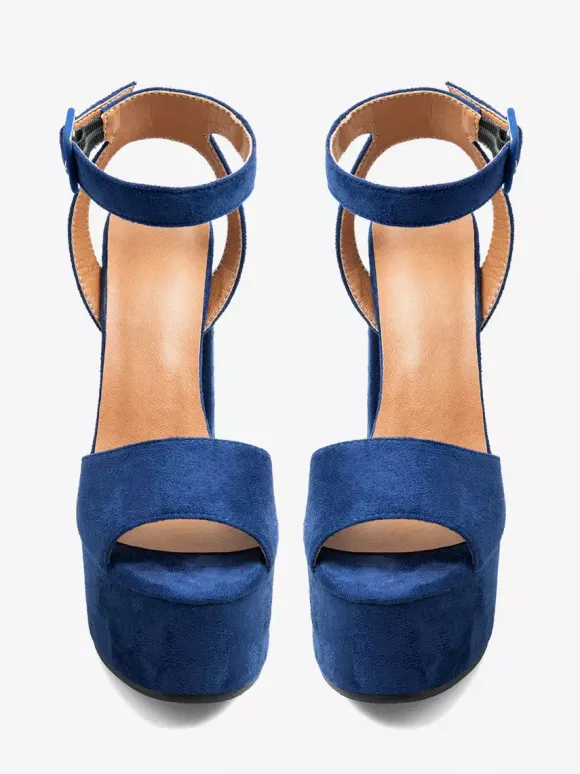 High Heel Sandals Platform Peep Toe Ankle Strap Chunky Heel Sandal Shoes