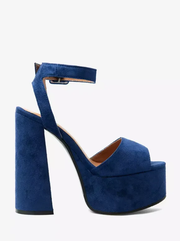 High Heel Sandals Platform Peep Toe Ankle Strap Chunky Heel Sandal Shoes