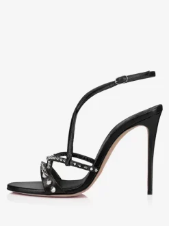 High Heel Sandals Studs Open Toe Strappy Party Shoes For Women
