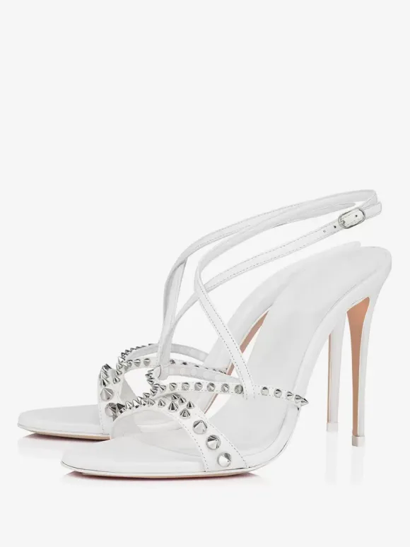 High Heel Sandals Studs Open Toe Strappy Party Shoes For Women