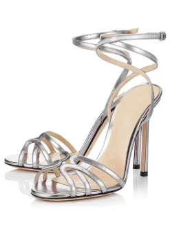 High Heel Sandals Womens Strappy Open Toe Slingback Stiletto Heel Sandals