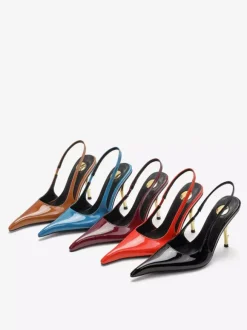 High Heel Slingback Pumps Women's Pointed Toe Designed Heel Party Shoes