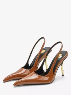 High Heel Slingback Pumps Women's Pointed Toe Designed Heel Party Shoes