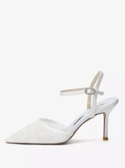 High Heel Wedding Shoes Pointed Toe Beaded Bridal Shoes