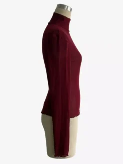High Neck Long Sleeve Mesh Base Layer Top With Lettuce Edge For Women 2026