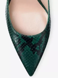 High Heek Pumps Women's Pointed Toe Snake Pattern Slip On Shoes