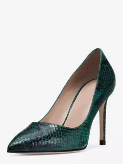 High Heek Pumps Women's Pointed Toe Snake Pattern Slip On Shoes