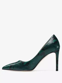 High Heek Pumps Women's Pointed Toe Snake Pattern Slip On Shoes