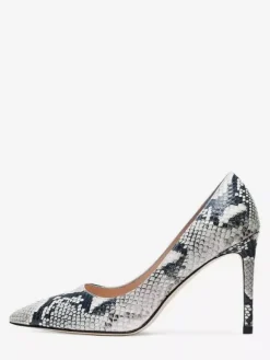 High Heek Pumps Women's Pointed Toe Snake Pattern Slip On Shoes