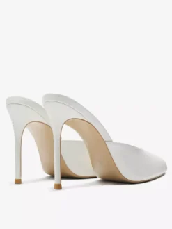 High Heel Mules Peep Toe Black Stiletto Heel Backless Sandals