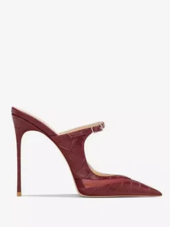 High Heel Mules Stone Pattern Stiletto Heel Slip On Shoes