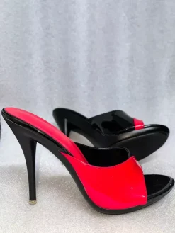 High Heel Mules Women's Patchwork Open Toe Stiletto Heel Bakcless Sandals