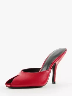 High Heel Mules Women's Peep Toe Stiletto Heel Backless Pumps