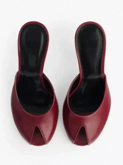 High Heel Mules Women's Peep Toe Stiletto Heel Backless Pumps