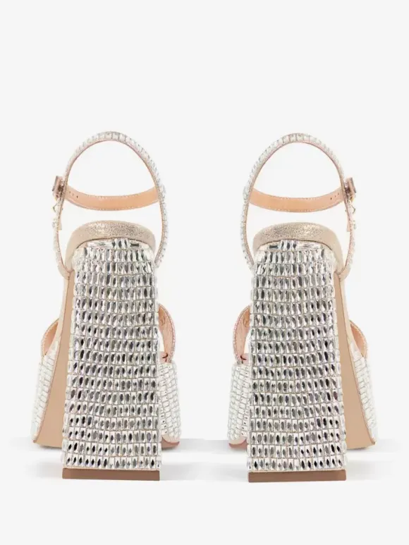 High Heel Party Shoes Platform Open Toe Ankle Strap Block Heel Sandals