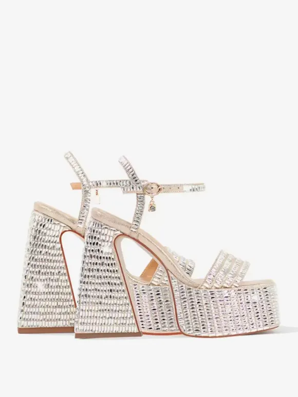 High Heel Party Shoes Platform Open Toe Ankle Strap Block Heel Sandals