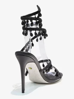 High Heel Prom Sandals Women Open Toe Rhinestones Lace Up Party Shoes