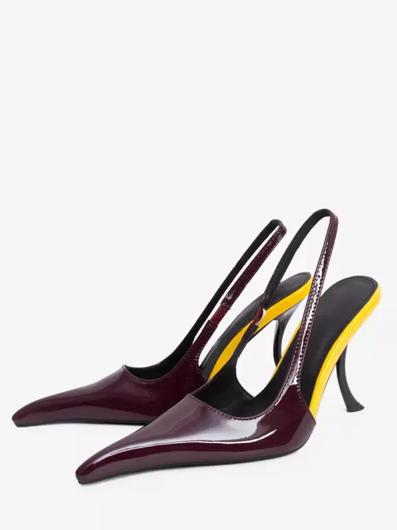 High Heel Pumps Desinged Pointed Toe Heeled Slingback Pumps
