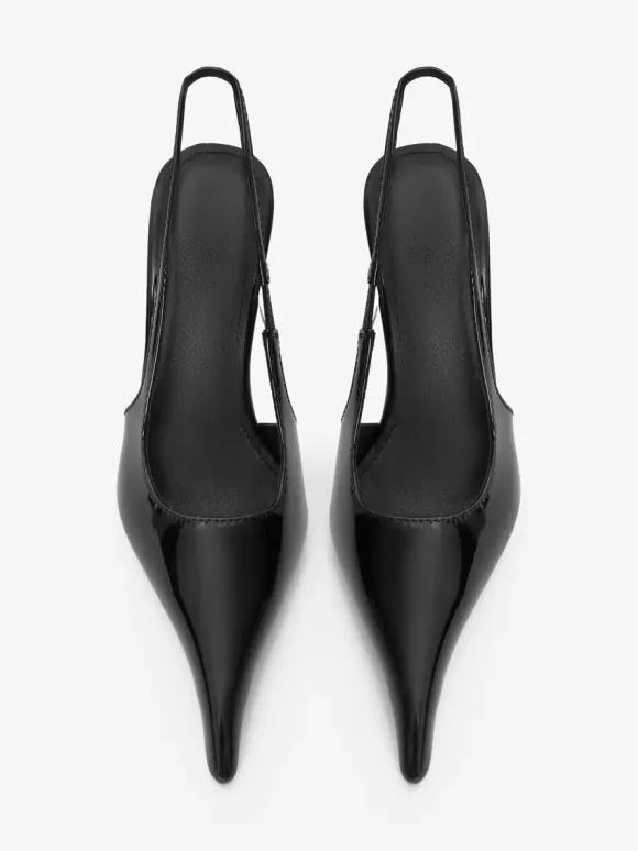 High Heel Pumps Desinged Pointed Toe Heeled Slingback Pumps