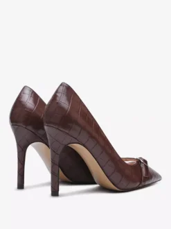 High Heel Pumps Plus Size Pointed Toe Stone Pattern Slip On Shoes