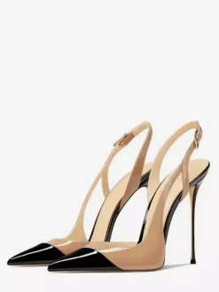 High Heel Pumps Women's Pointed Toe Cut Out Slingback Dress Shoes