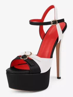 High Heel Sadnals Platform Open Toe Buckle Detail Party Shoes