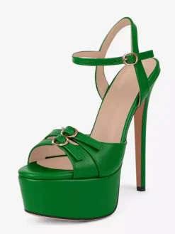 High Heel Sadnals Platform Open Toe Buckle Detail Party Shoes
