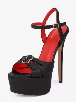 High Heel Sadnals Platform Open Toe Buckle Detail Party Shoes
