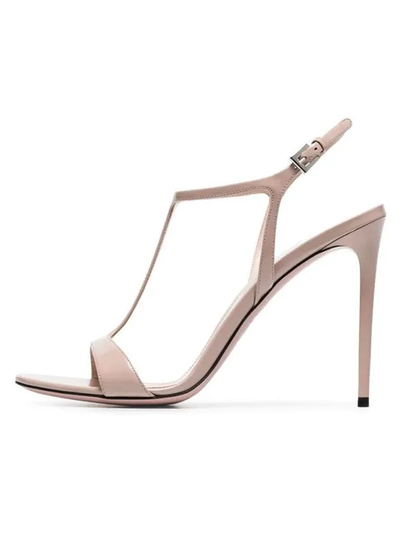 High Heel Sandals Black Patent PU Upper Round Toe Prom shoes Women Party Shoes
