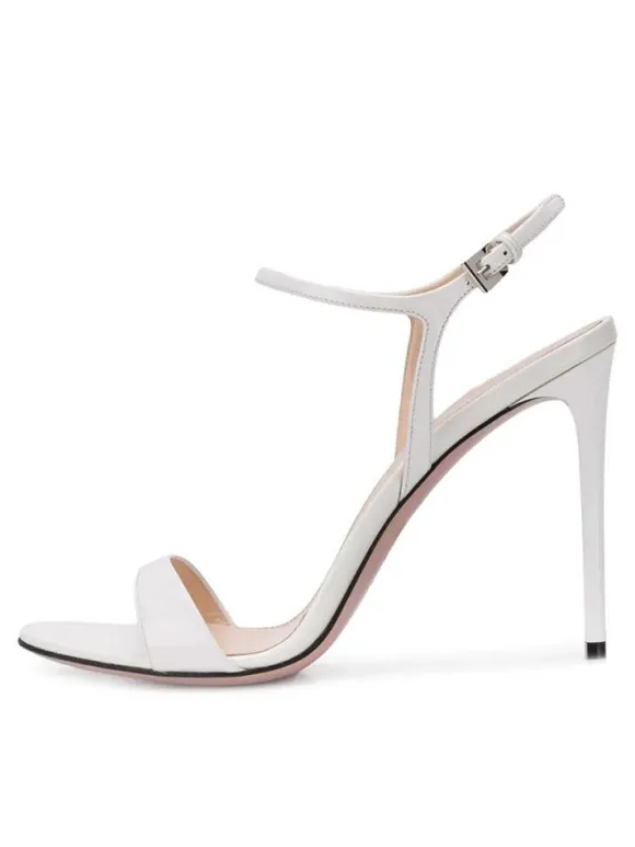 High Heel Sandals Black Patent PU Upper Round Toe Prom shoes Women Party Shoes