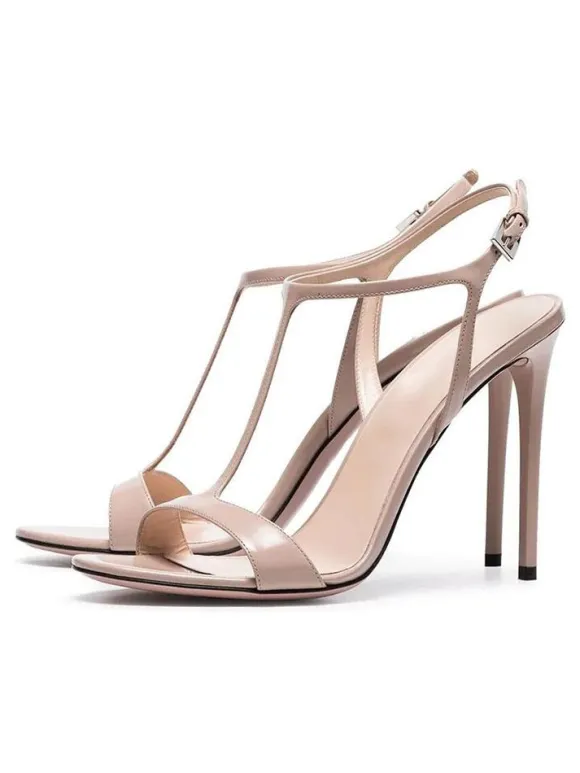 High Heel Sandals Black Patent PU Upper Round Toe Prom shoes Women Party Shoes