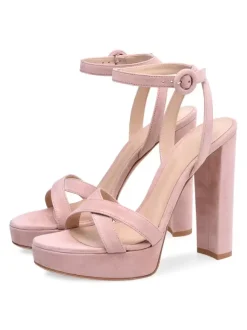 High Heel Sandals Green Micro Suede Upper Round Toe Prom shoes Women Party Shoes
