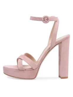 High Heel Sandals Green Micro Suede Upper Round Toe Prom shoes Women Party Shoes