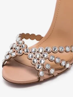 High Heel Sandals Green Open Toe Rhinestones Ankle Strap Stiletto Heel Prom Party Shoes