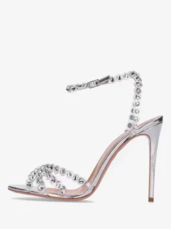 High Heel Sandals Green Open Toe Rhinestones Ankle Strap Stiletto Heel Prom Party Shoes