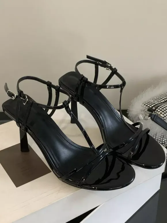 High Heel Sandals Leopard Open Toe T Strap Stiletto Heel Sandal Shoes