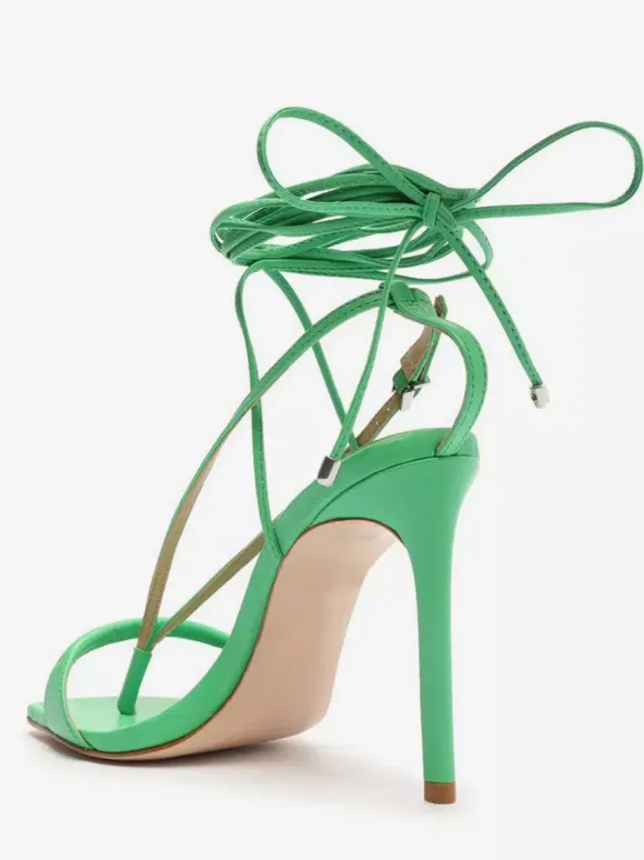 High Heel Sandals Women's Flip Flop Open Toe Lace Up Party Shoes