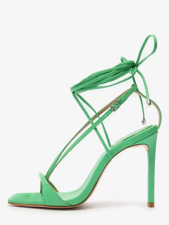High Heel Sandals Women's Flip Flop Open Toe Lace Up Party Shoes
