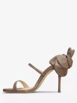 High Heel Sandals Women's Open Toe Strappy Flower Detail Party Shoes