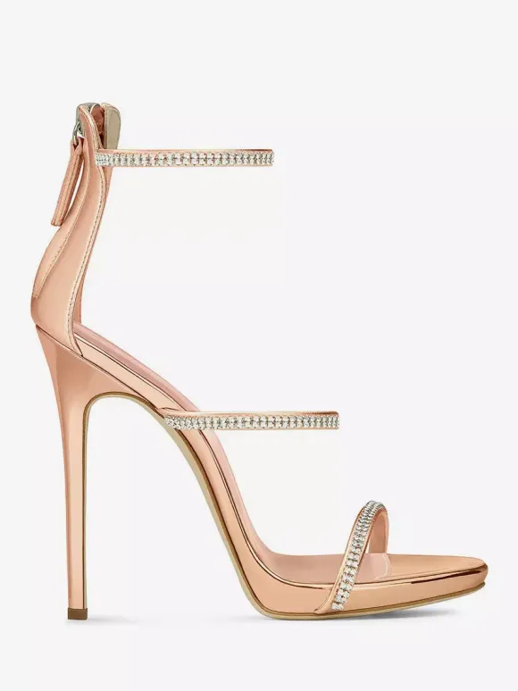 High Heel Sandals Women's Rhinestones Strappy Stiletto Heel Party Shoes