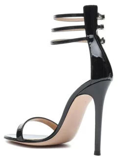 High Heel Sandals Womens Triple Straps Open Toe Ankle Strap Stiletto Heel Sandals