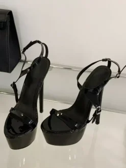 High Heel Sexy Sandals Platform Metallic Open Toe Club Shoes