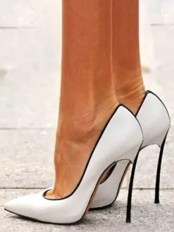 High Heels Pointed Toe Stiletto Plus Size Elegant White Pumps