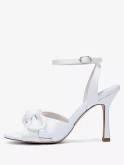 High Heel Wedding Shoes Satin Bow Bridal Sandal Shoes