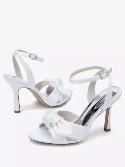 High Heel Wedding Shoes Satin Bow Bridal Sandal Shoes