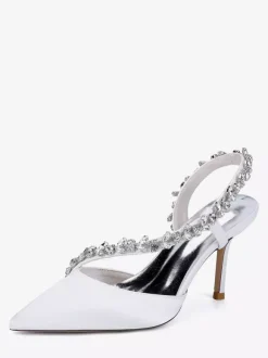High Heel Wedding Shoes Satin Pointed Toe Rhinestones Stiletto Heel Bridal Shoes